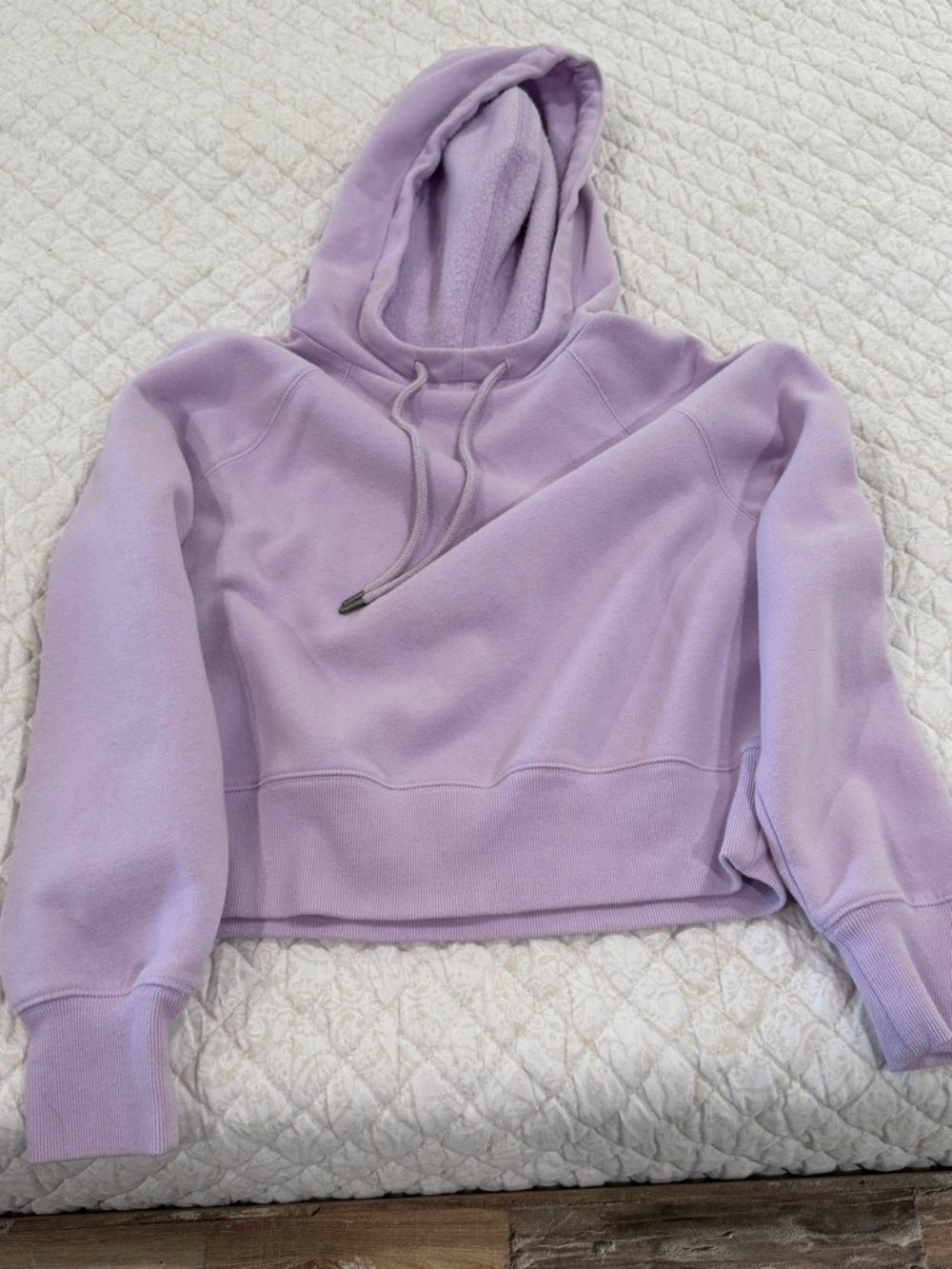 Universal Thread Lavender Cropped Fleece-Lined Hoodie